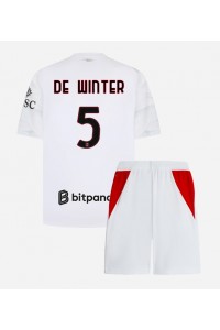 AC Milan Koni De Winter #5 Babyklær Borte Fotballdrakt til barn 2026-27 Korte ermer (+ Korte bukser)